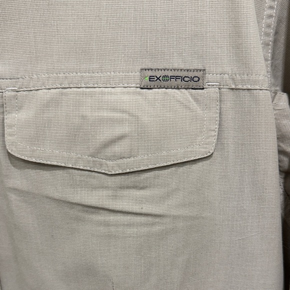 Exofficio BUZZ OFF Insect Repellent Apparel Khaki Button Down Shirt - Picture 3 of 7